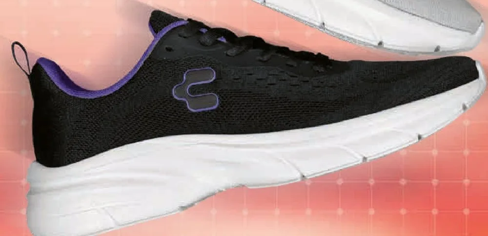 Tenis Charly Running Negro con Morado para Dama — vista principal