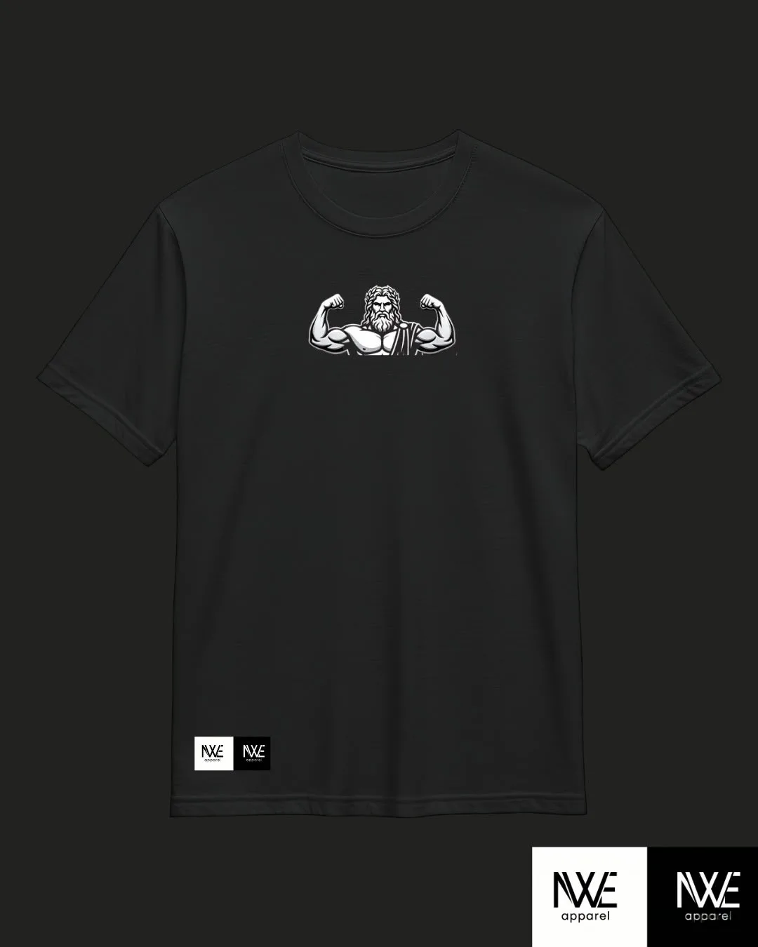 Playera All I Think About Is Gym Oversize — detalle frontal con logo de atleta