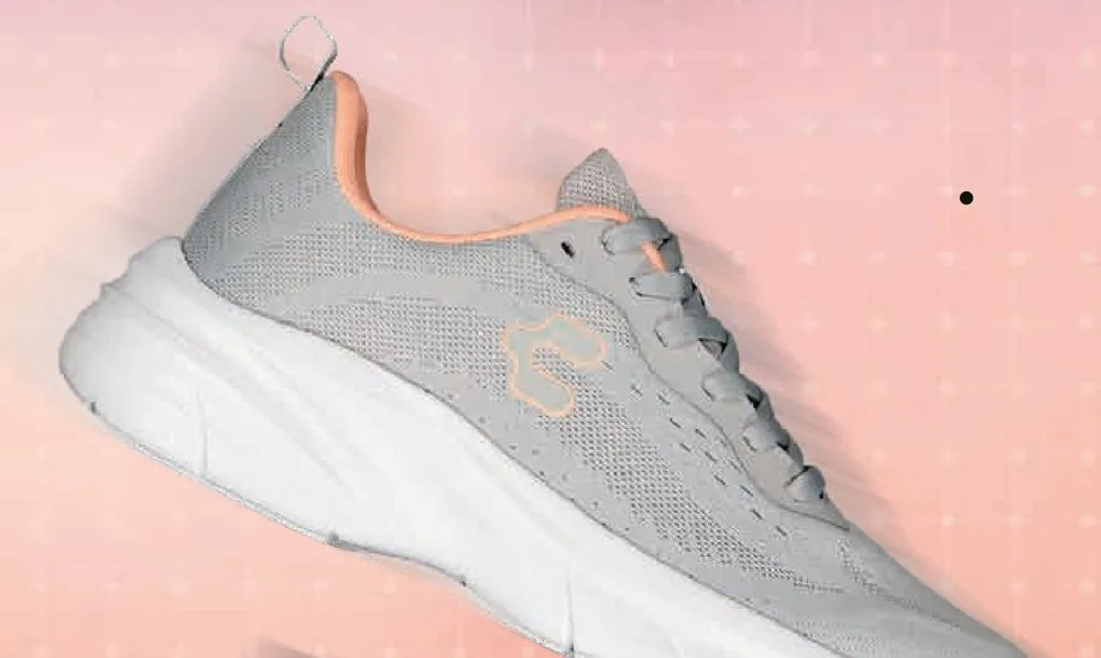 Tenis Charly Running Gris con Durazno para Dama — vista principal