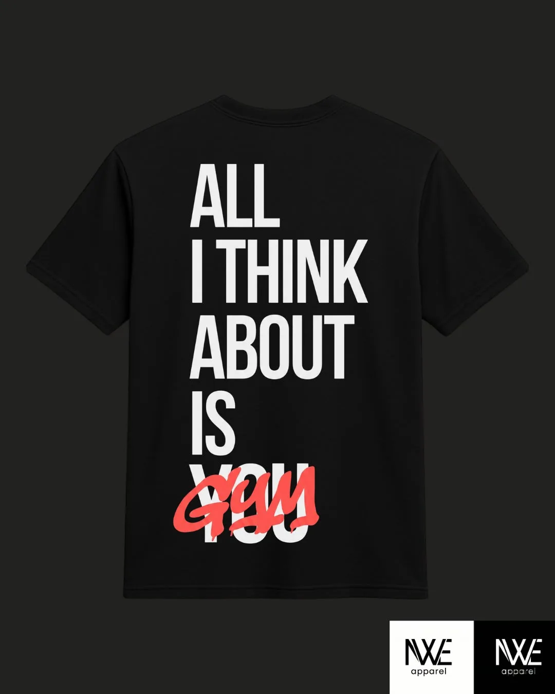 Playera All I Think About Is Gym Oversize — diseño con la frase "All I Think About Is Gym"