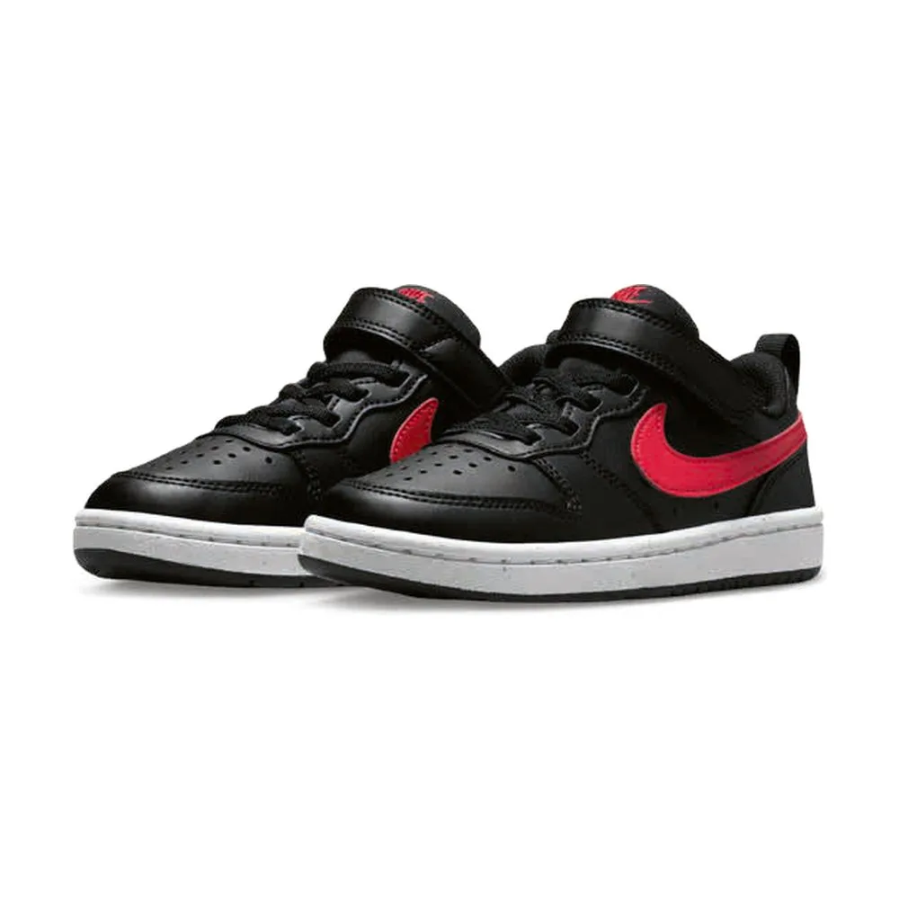 Tenis Nike Court Borough Low Recraft Negro con Rojo para Niños — vista principal